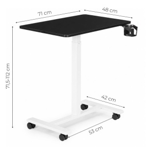 Mobilni podesivi sto za laptop 70 × 48 cm, visina 71,5–112 cm, crna radna ploča – ModernHome - Img 9
