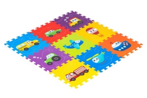 PODLOGA ZA IGRU PUZZLE VEHICLES 9 ELEMENATA 86x86CM IPLAY - Img 2