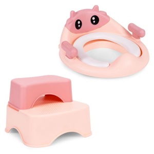 Adapter za WC šolju sa stepenicama i platformom za decu, roze, ECOTOYS - Img 3