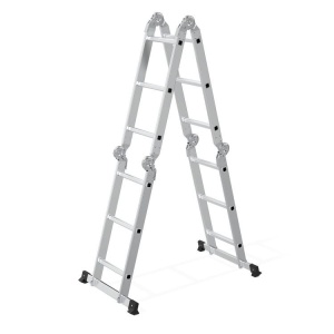 Aluminijumske višenamenske merdevine 4x3, sa šarkama, sklopive, nosivost 150 kg, ModernHome - Img 5