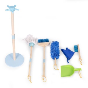 Drveni set za čišćenje za decu – metla, mop i đubrovnik, 7 delova – ECOTOYS - Img 7