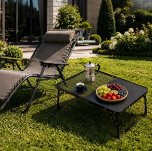 Kamperski sklopivi stočić 60 × 40 cm – Black MultiGarden - Img 3