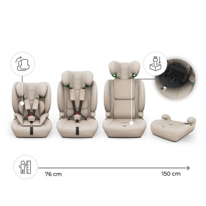 KINDERKRAFT AUTOSEDIŠTE COMFORT UP 2 PLUS I-SIZE BEIGE - Img 5
