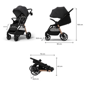 KINDERKRAFT KOLICA ZA BEBE GRANDE 2 BLACK - Img 6