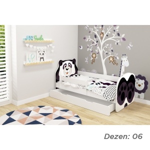 KREVET ZA DECU ANIMALS 160X80 CM SA DODATNOM FIOKOM WHITE ACMA VII 06 - Img 2