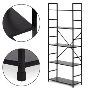 LOFT regal sa 5 polica – Black ModernHome - Img 6