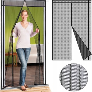 Magnetna zavesa protiv insekata za vrata 80/90/100 × 210/220 cm, siva - Img 2