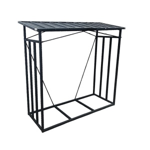 Metalni stalak sa krovom za ogrevno drvo 185×70×185 cm - Img 6