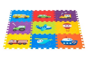 PODLOGA ZA IGRU PUZZLE VEHICLES 9 ELEMENATA 86x86CM IPLAY - Img 3