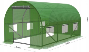 BAŠTENSKI PLASTENIK 3-SEGMENTNI 3 X 2 X 2 M ZELENI SA OPCIJOM DODATNE VENTILACIJE 3910 - Img 5