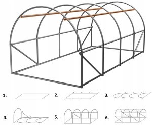 Baštenski plastenik tunel 4-segmentni Zeleni 6 x 3 x 2 M - Img 5