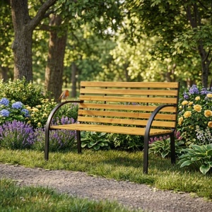 Drvena baštenska klupa sa naslonom 122×57 cm - MultiGarden - Img 4