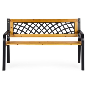 Drvena baštenska klupa sa rešetkastim naslonom 118×52 cm - MultiGarden - Img 3