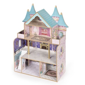 Drvena četvorospratna kućica za lutke Bella Castle, sa 15 komada nameštaja – ECOTOYS - Img 6
