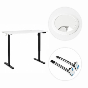 Električni radni sto 140 × 60 cm sa podesivom visinom 72–118 cm, bela radna ploča – ModernHome - Img 10