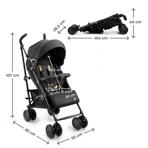 KINDERKRAFT KOLICA ZA BEBE SIESTA 2 BLACK - Img 7