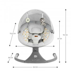 KINDERKRAFT STOLICA ZA LJULJANJE LUMI 2 LIGHT GRAY - Img 4