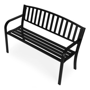 Metalna baštenska klupa 120×50 cm sa naslonom, crna - MultiGarden - Img 5