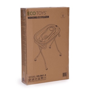 Sklopiva kadica za bebe sa postoljem, odvodom i LCD termometrom – ECOTOYS - Img 10