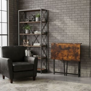Sklopivi radni sto za računar 80 × 45 cm – LOFT Dark Wood ModernHome - Img 3