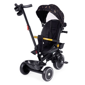 Tricikl za decu sa rotirajućim sedištem, gurajućim rukohvatom i tendom black, ECOTOYS - Img 3