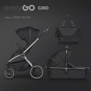 EUROCART EASY GO GIRO 2U1 KOLICA ZA BEBE EBONY BLACK - Img 1