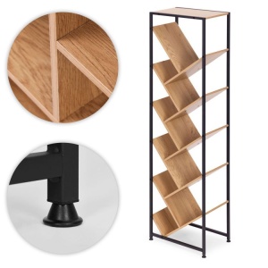 Geometrijska polica za knjige, loft stil – ModernHome - Img 7