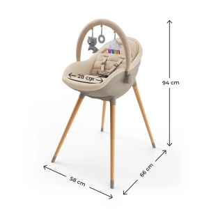 KINDERKRAFT STOLICA ZA HRANJENJE 2U1 FINI UP BEIGE - Img 10