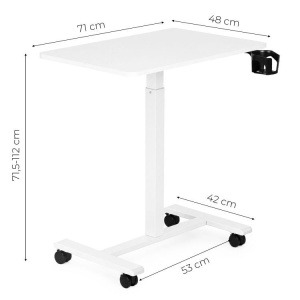 Mobilni podesivi sto za laptop, 70 × 48 cm, bele boje, visina 71,5–112 cm – ModernHome - Img 9