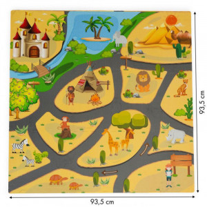 PODLOGA ZA IGRU ZA DECU SAFARI PUZZLE 9 ELEMENATA 93X93CM - Img 5
