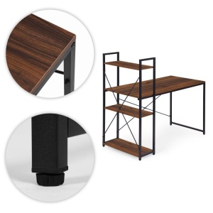 Radni sto 120x60 cm sa policama Dark ModernHome - Img 6