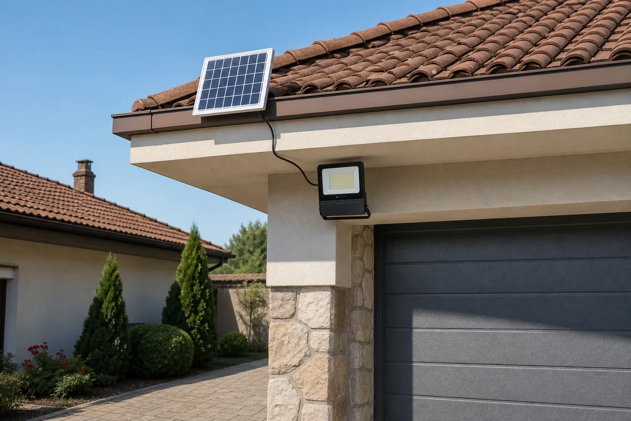 Solarni reflektor postavljen u senci i odvojeni panel na sunčanom delu objekta