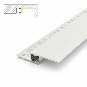 Detalj i presek – Ugradni aluminijumski profil za LED trake 65 × 14 mm – beli, 2 m