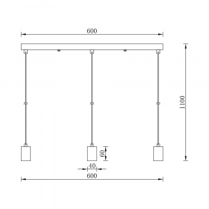 BRAYTRON crna visilica 3xE27 - Img 2