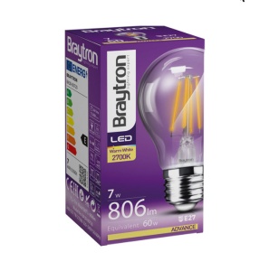LED filament sijalica A60 7 W sa izborom boje svetlosti — sijalica postavljena u odgovarajuće grlo