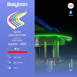 LED neon traka 8X16 220V 6W crvena 100 m - Img 3
