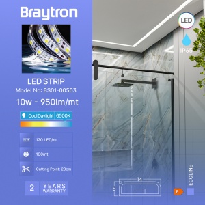LED traka SMD 35-28 220V 10W 120 LED hladno bela 100 m — priključni kabl i delovi kompleta