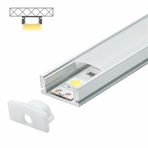 Siva nadgradni aluminijumski profil za led trake 17,4 × 7 mm sa belim difuzorom – prikaz 2
