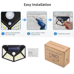 Solarna LED zidna lampa 100 LED sa PIR senzorom - slika 5