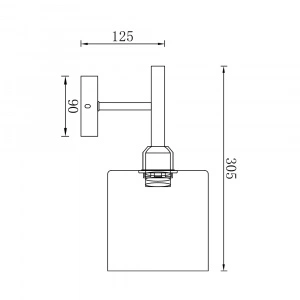 Staklena Zidna Lampa S007W 1H – prikaz dimenzija i proporcija