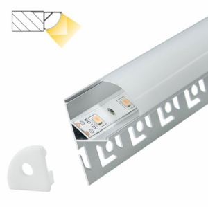Ugradni ugaoni aluminijumski profil za LED trake — poprečni presek aluminijumskog profila