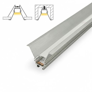 Ugradni aluminijumski profil za LED trake 42 × 28 mm sa žabicama – detalj i presek