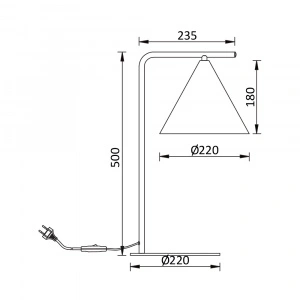 Aluminijumska Stona Lampa – prikaz dimenzija i proporcija