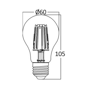 Led sijalica filament A60 7w DIMABILNA DIMENZIJA