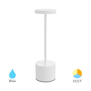 LED stona lampa Luxe 1 punjiva bela