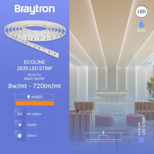 LED traka 8W 60LED 2835 12V 5m – bočni prikaz oblika i kućišta