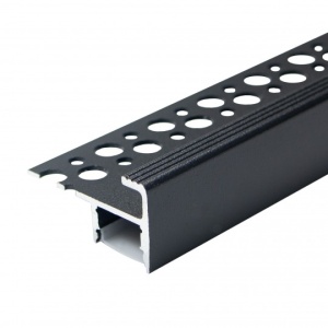 Aluminijumski profil za LED trake za pločice i stepenice 40 x 22 mm, Crna – detalj oblika i difuzora