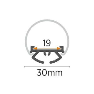 Viseći aluminijumski profil za LED trake Ø30 mm – sivi, 2 m