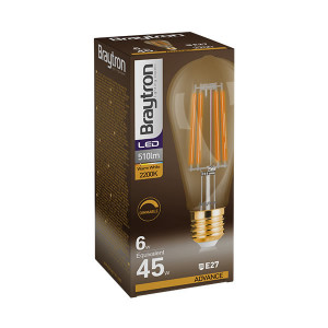 LED filament sijalica ST64 E27 6W — bočni pogled na kućište i grlo