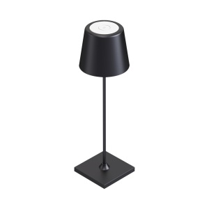 LED stona lampa Tower 1 punjiva crna – bočni prikaz oblika i kućišta